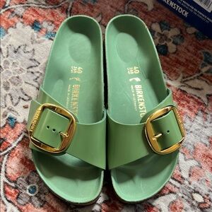 Birkenstock Madrid Big Buckle in Green Tea women’s size 9